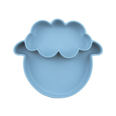 Les couleurs multiples glissent non des plats de silicone d'enfant en bas âge avec le type d'aspiration de style de moutons