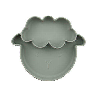 Les couleurs multiples glissent non des plats de silicone d'enfant en bas âge avec le type d'aspiration de style de moutons