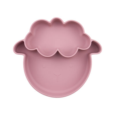 Les couleurs multiples glissent non des plats de silicone d'enfant en bas âge avec le type d'aspiration de style de moutons
