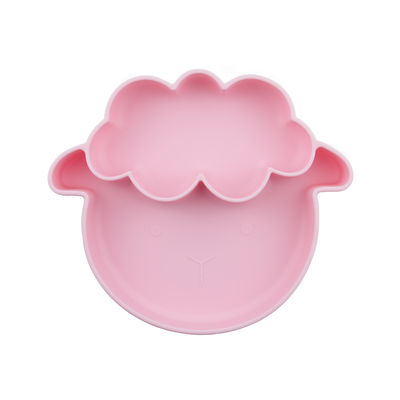 Les couleurs multiples glissent non des plats de silicone d'enfant en bas âge avec le type d'aspiration de style de moutons