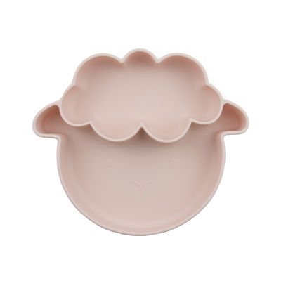 Les couleurs multiples glissent non des plats de silicone d'enfant en bas âge avec le type d'aspiration de style de moutons
