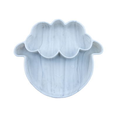 Les couleurs multiples glissent non des plats de silicone d'enfant en bas âge avec le type d'aspiration de style de moutons