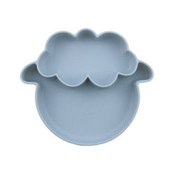 Les couleurs multiples glissent non des plats de silicone d'enfant en bas âge avec le type d'aspiration de style de moutons