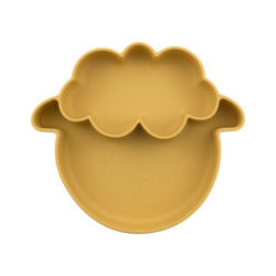 Les couleurs multiples glissent non des plats de silicone d'enfant en bas âge avec le type d'aspiration de style de moutons