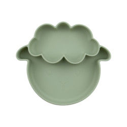 Les couleurs multiples glissent non des plats de silicone d'enfant en bas âge avec le type d'aspiration de style de moutons