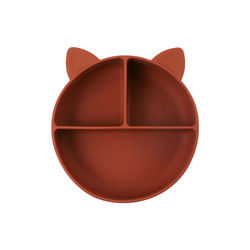 Cat Style Kids Silicone Bowl, silicone coloré a divisé l'OEM de plat d'aspiration