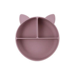 Cat Style Kids Silicone Bowl, silicone coloré a divisé l'OEM de plat d'aspiration