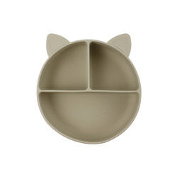 Cat Style Kids Silicone Bowl, silicone coloré a divisé l'OEM de plat d'aspiration