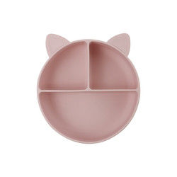 Cat Style Kids Silicone Bowl, silicone coloré a divisé l'OEM de plat d'aspiration