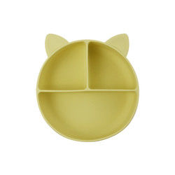 Cat Style Kids Silicone Bowl, silicone coloré a divisé l'OEM de plat d'aspiration
