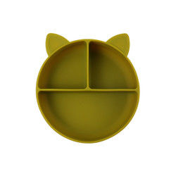 Cat Style Kids Silicone Bowl, silicone coloré a divisé l'OEM de plat d'aspiration