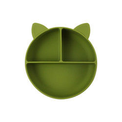 Cat Style Kids Silicone Bowl, silicone coloré a divisé l'OEM de plat d'aspiration