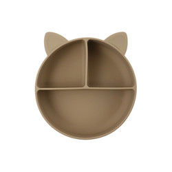 Cat Style Kids Silicone Bowl, silicone coloré a divisé l'OEM de plat d'aspiration