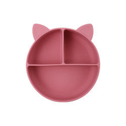 Cat Style Kids Silicone Bowl, silicone coloré a divisé l'OEM de plat d'aspiration