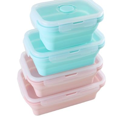 Viable pliable de gamelle pliante de silicone de catégorie comestible avec le couvercle