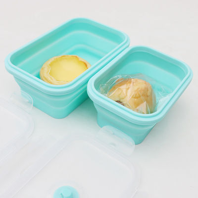 Viable pliable de gamelle pliante de silicone de catégorie comestible avec le couvercle