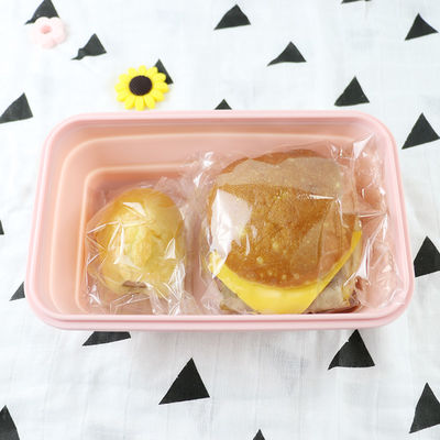 Viable pliable de gamelle pliante de silicone de catégorie comestible avec le couvercle