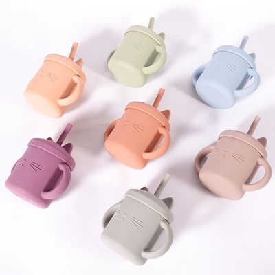 Tasse Cat Kitten Animal Style écologique de silicone d'enfant en bas âge de catégorie comestible