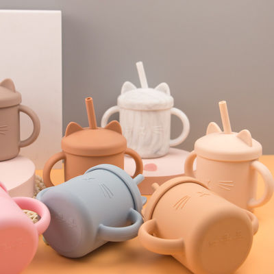 Tasse Cat Kitten Animal Style écologique de silicone d'enfant en bas âge de catégorie comestible