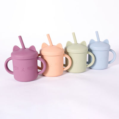 Tasse Cat Kitten Animal Style écologique de silicone d'enfant en bas âge de catégorie comestible