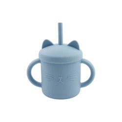 Tasse Cat Kitten Animal Style écologique de silicone d'enfant en bas âge de catégorie comestible