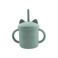 Tasse Cat Kitten Animal Style écologique de silicone d'enfant en bas âge de catégorie comestible