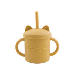 Tasse Cat Kitten Animal Style écologique de silicone d'enfant en bas âge de catégorie comestible