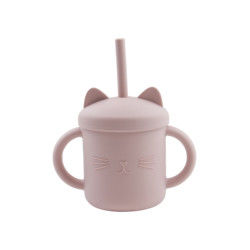 Tasse Cat Kitten Animal Style écologique de silicone d'enfant en bas âge de catégorie comestible