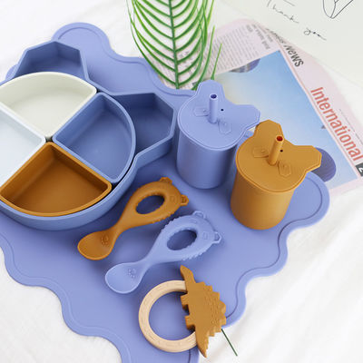 Catégorie comestible de silicone de preuve de fuite de tasse molle d'enfants avec l'OEM de paille de couvercle
