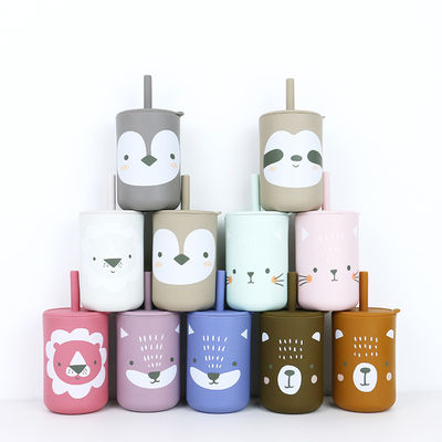 BPA Straw Cup Silicone Coffee Mug libre pour le boire d'enfants d'enfant en bas âge