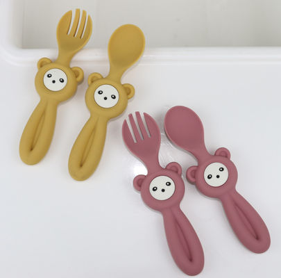 Cuillères mignonnes molles de Panda Style Silicone Forks And pour des enfants de bébé