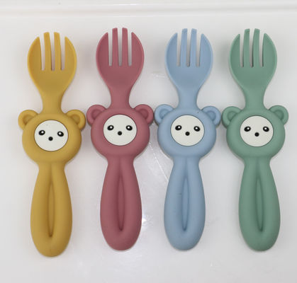 Cuillères mignonnes molles de Panda Style Silicone Forks And pour des enfants de bébé