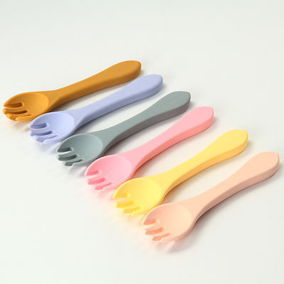 Fourchettes et cuillères de silicone d'ODM d'OEM viables pour l'alimentation de bébé