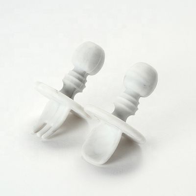 Mini Food Grade Silicone Forks et les cuillères BPA libèrent non toxique pour l'enfant en bas âge de bébé