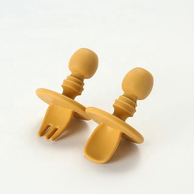 Mini Food Grade Silicone Forks et les cuillères BPA libèrent non toxique pour l'enfant en bas âge de bébé