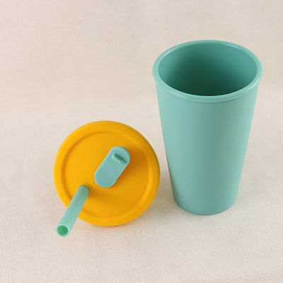 Tasse de café pliante de silicone de camp de voyage 350ml avec Straw Lid