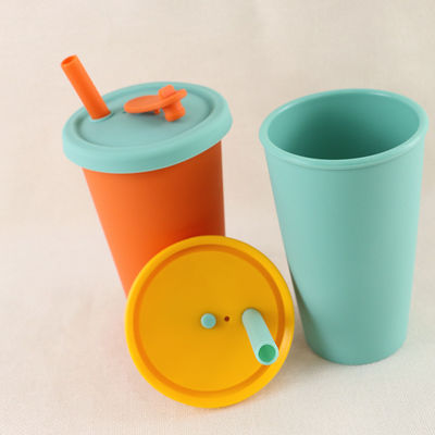 Tasse de café pliante de silicone de camp de voyage 350ml avec Straw Lid
