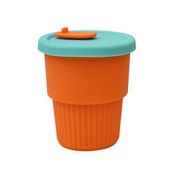 Tasse portative d'enfants de silicone de preuve chaude pour le jus 300ml 350ml de lait de thé