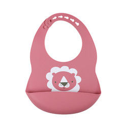 Bavoir imprimé imperméable de silicone d'enfant en bas âge nouveau-né avec le receveur de nourriture non toxique