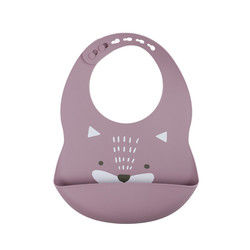 Bavoir imprimé imperméable de silicone d'enfant en bas âge nouveau-né avec le receveur de nourriture non toxique