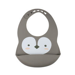 Bavoir imprimé imperméable de silicone d'enfant en bas âge nouveau-né avec le receveur de nourriture non toxique