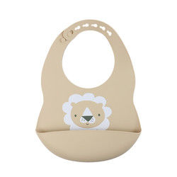 Bavoir imprimé imperméable de silicone d'enfant en bas âge nouveau-né avec le receveur de nourriture non toxique