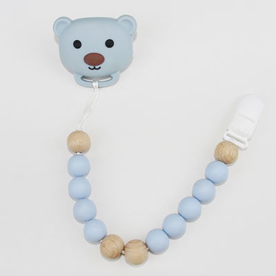 Chaîne de tétine de bébé de silicone de catégorie comestible avec la forme animale mignonne de panda