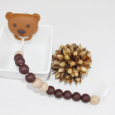 Chaîne de tétine de bébé de silicone de catégorie comestible avec la forme animale mignonne de panda