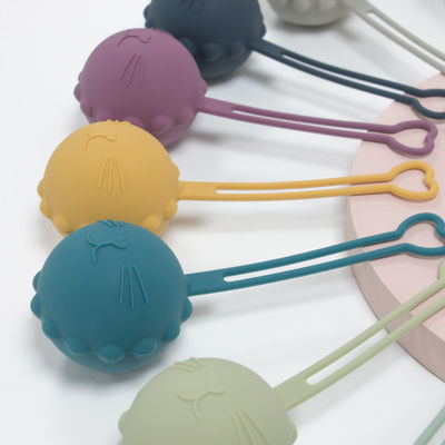 Caisse de tétine de silicone de catégorie comestible, poche factice Cat Kitten Shape de support de silicone
