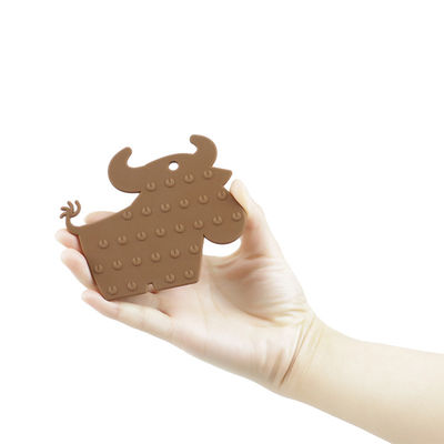 Silicone libre Teether, silicone masticable de vache à BPA de bébé faisant ses dents des jouets pour le cadeau soignant