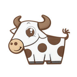 Silicone libre Teether, silicone masticable de vache à BPA de bébé faisant ses dents des jouets pour le cadeau soignant