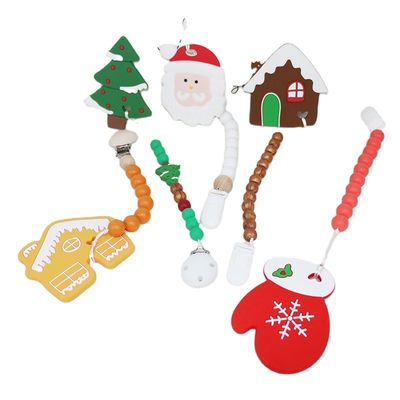 Arbre de Noël de silicone de DIY Teether, perles en caoutchouc molles sûres pour la dentition