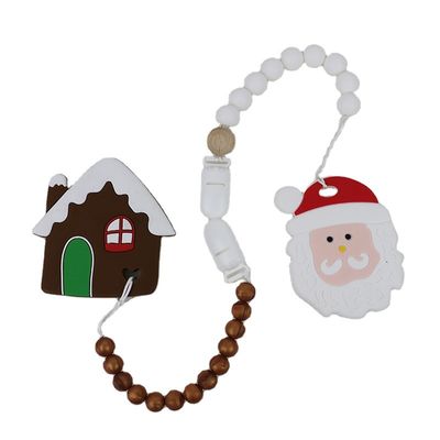 Arbre de Noël de silicone de DIY Teether, perles en caoutchouc molles sûres pour la dentition