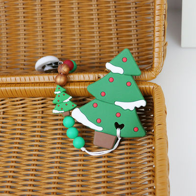Arbre de Noël de silicone de DIY Teether, perles en caoutchouc molles sûres pour la dentition